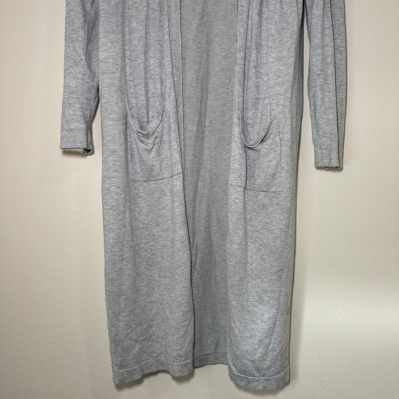 Magaschoni Light Gray Long Open-Front Cardigan Women’s Large – Soft Lightweight - Picture 3 of 5
